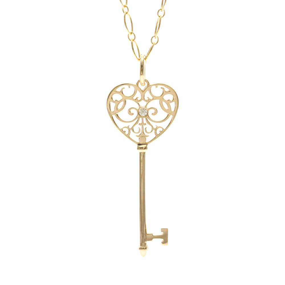 Tiffany Enchanted Heart Key Necklace Pink Gold (18K) Diamond Men,Women Fashio...